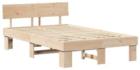 Estrutura da Cama com cabeceira Castanho 140 x 190 cm