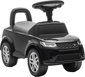 AIYAPLAY Andarilho infantil com licença Land Rover, veículo para empurrar, buzina, sons de motor, compartimento sob o assento, preto | Aosom Portugal