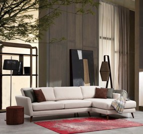 Sofá-Cama de Canto Mayorka - Bege Castanho - 303 x 168 x 93 cm