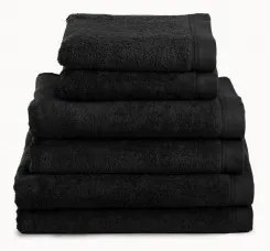 Toalhas banho 100% algodão penteado 580 gr. cor preto: 1 Toalha 100x150 cm - 1 toalha 50x100 cm - 1 toalha 30x50 cm - 1 luva turco 15x21 cm