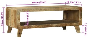 Mesa de café 90x50x35 cm Madeira de Mangueira Maciça