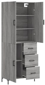 Armário alto 69,5x34x180 cm derivados de madeira sonoma cinza
