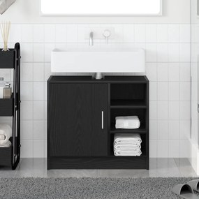 vidaXL Gabinete para Pia Carvalho Preto 63x29x55 cm Madeira Engenheirada
