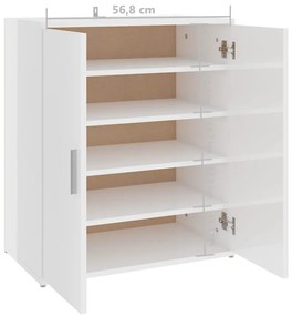 Armário para sapatos derivados de madeira branco brilhante