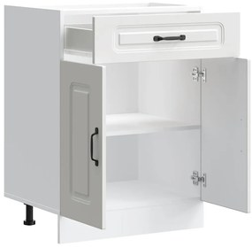 Armário de cozinha baixo Kalmar madeira artificial branca
