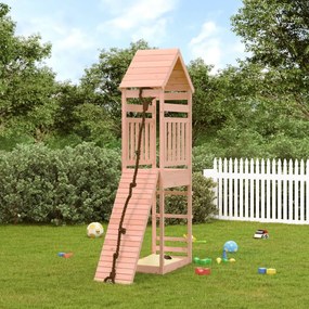3156899 vidaXL Casa de brincar com parede de escalar madeira de douglas maciça