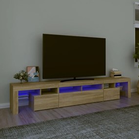 Móvel de TV com luzes LED 230x36,5x40 cm carvalho sonoma