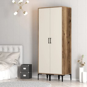 Roupeiro Kumsal SS – Nogueira e Creme – 80x47,5x201,4 cm
