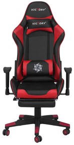 Cadeira gaming em pele sintética vermelha e preta VICTORY Beliani
