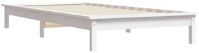 Estrutura de cama de solteiro 90x190 cm pinho maciço branco