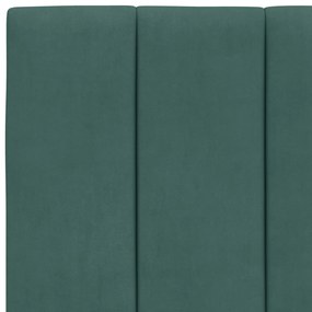 Cama com colchão 90x200 cm veludo verde-escuro