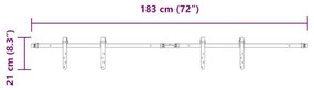 Kit p/ porta de armário deslizante 183 cm aço carbono