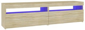 Móveis de TV com luzes LED 2 pcs 75x35x40 cm carvalho sonoma