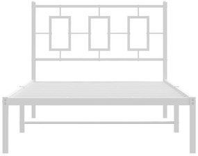Estrutura de cama com cabeceira 100x190 cm metal branco