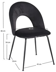 Cadeira Dawa Black Veludo - Preto