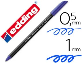 Marcador Edding 1200 Ponta de Fibra Redonda Traco 1 mm n.3 Azul