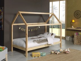 Cama infantil de Casa DALLAS LP 90x200 Com Estrado NATURAL