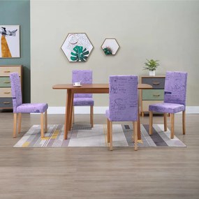 vidaXL Cadeiras de jantar 4 pcs tecido roxo