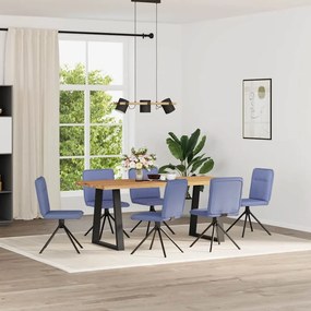 Cadeiras de jantar 6 pcs Jeans Tecido Azul