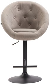 Banco de bar London em tecido e com estrutura preta 65 x 107-128 x 57 cm Castanho acinzentado