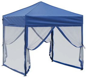 Tenda para festas dobrável com paredes laterais 2x2 m azul