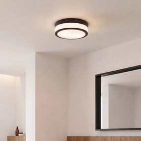 Candeeiro de teto exterior moderno preto 28 cm IP44 - Flavi