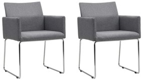 vidaXL Cadeiras de jantar 2 pcs tecido cinzento-claro