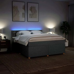 Cama com molas/colchão 180x200 cm tecido cinzento-claro
