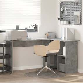 vidaXL Secretário de Computador Cinza-Concreto Cinza concreto