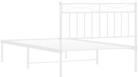 Estrutura de cama com cabeceira 100x200 cm metal branco