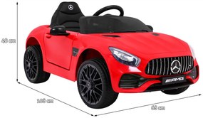 Carro elétrico para Crianças 12V Mercedes Benz GT, Rodas Espuma EVA, Assento couro ecológico Vermelho