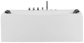 Banheira de hidromassagem em acrílico branco com LED 173 x 82 cm MOOR Beliani