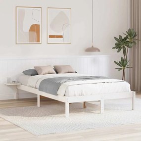vidaXL Estrutura de cama com mesas de cabeceira Branco 140 x 190 cm