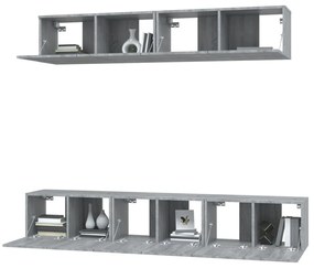 Conjunto móveis de TV 5 pcs madeira processada sonoma cinza