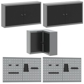 Conjunto de Mesas de Armazenamento de Ferramentas vidaXL com 10 Peças
