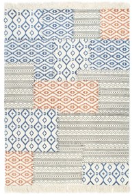 vidaXL Tapete Kilim tecido à mão 120x180 cm algodão padrão multicor