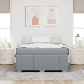 Estrutura da Cama Cinzento-claro 140 x 200 cm tecido