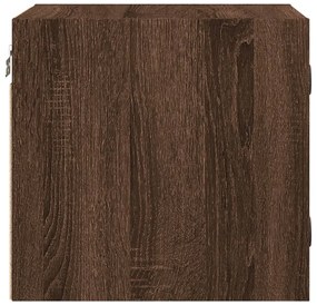 Mesa de cabeceira c/ porta vidro 35x37x35 cm carvalho castanho