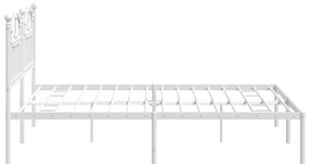 Estrutura de cama com cabeceira 160x200 cm metal branco