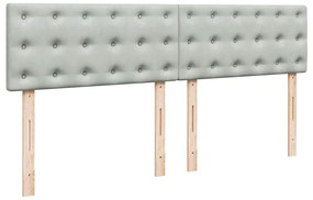 Cama com molas/colchão 180x200 cm veludo cinzento-claro