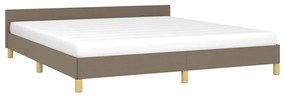 Cama sem colchão 180x200 cm tecido castanho-acinzentado