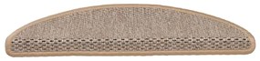 Tapetes escada adesivos aspeto sisal 15pcs 56x17x3cm bege-claro