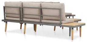 7 lugares conjunto lounge jardim + almofadões acácia castanho