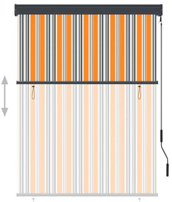 Estore de rolo para exterior 120x250 cm amarelo e azul