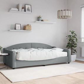 vidaXL Sofá-cama com colchão 100x200 cm tecido cinzento-claro
