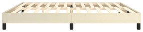 Estrutura de cama 200x200 cm couro artificial cor creme