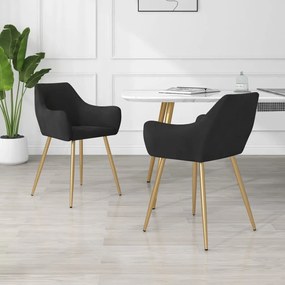 vidaXL Cadeiras de jantar 2 pcs veludo preto