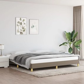 Cama sem colchão 200x200 cm tecido cinzento-acastanhado