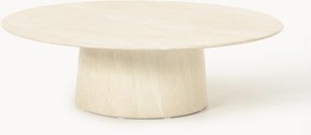 Mesa de centro redonda XL com aspeto de travertino Jael