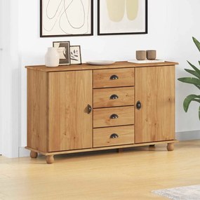 vidaXL Sideboard 'ASKIM'133,5x40x79 cm Madeira de Pinheiro Sólido